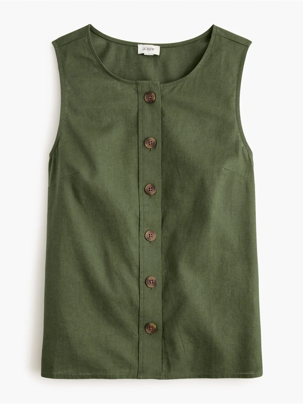 J crew Linen-blend button-front shell
